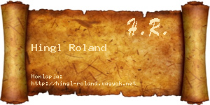 Hingl Roland névjegykártya